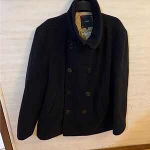 J. Crew Bayswater Men's Dark Navy Peacoat Quilted Liner 100% Wool